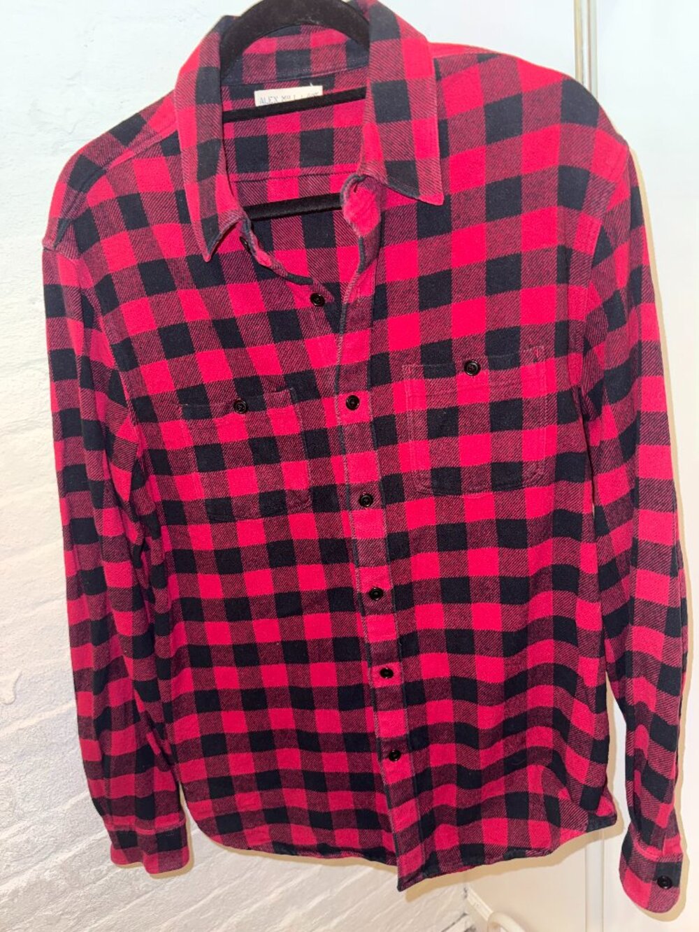 Alex Mill Indigo Mens Large Red Black Buffalo Plaid Cotton Flannel Shirt